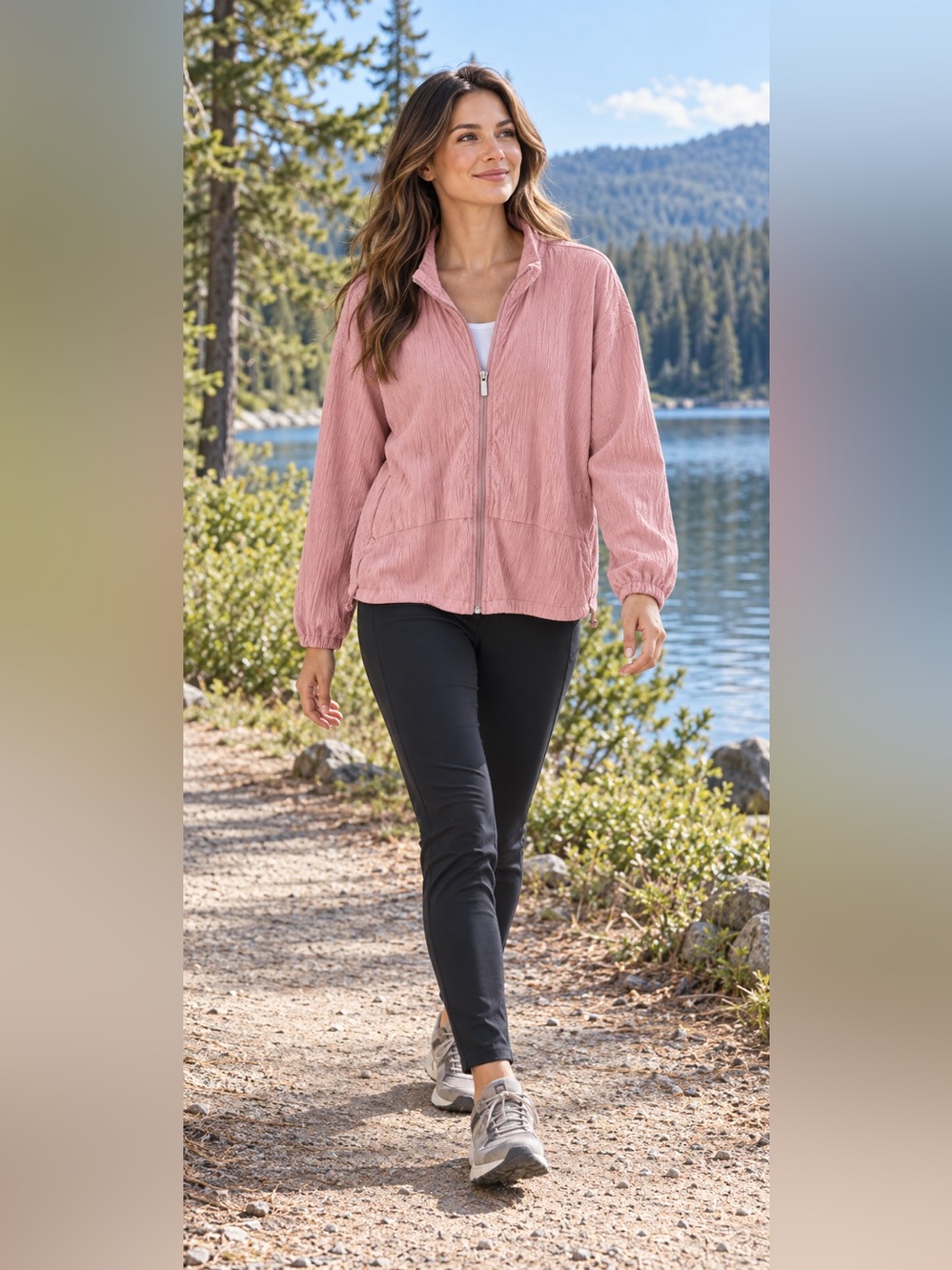 Light Pink Women's Zip-Up Jacket